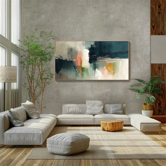 Dark Abstract Textured Wall Art – Modern Geometric Canvas Painting#yy721057