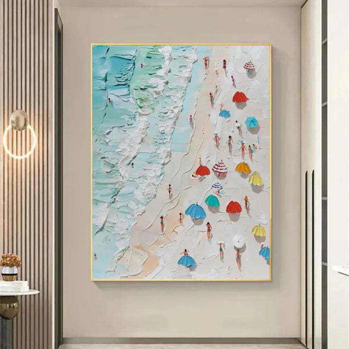 Beach Vacation Wall Art – Coastal Ocean Canvas Painting#yy721062