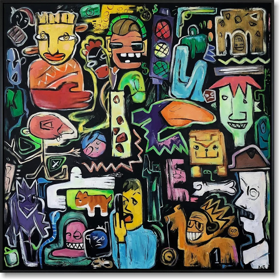 Colorful Graffiti Wall Art – Modern Abstract Street Canvas Painting#yy721102