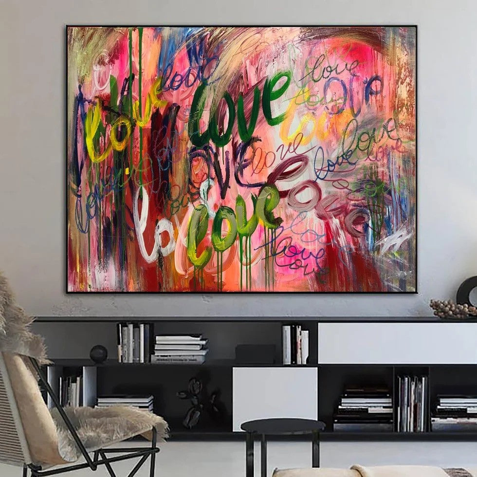 Colorful Abstract Graffiti Wall Art – Modern Street Canvas Painting#yy721103