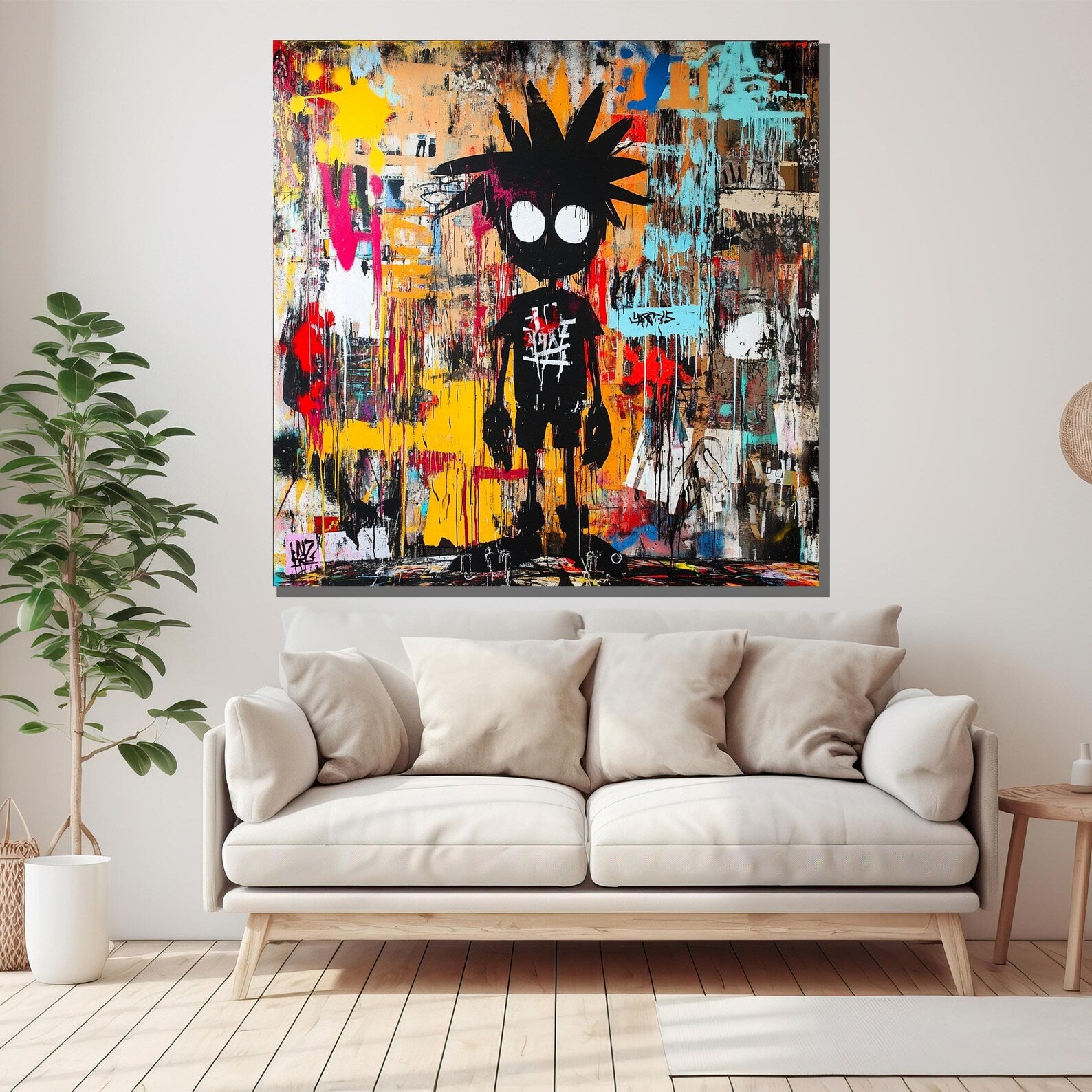 Graffiti Street Art Wall Art – Colorful Urban Canvas Painting#yy721109