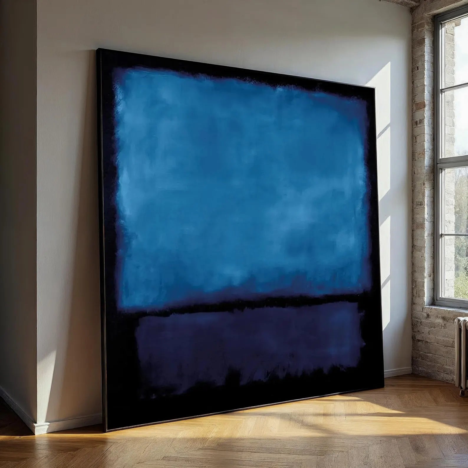 Blue Horizon – Minimalist Abstract Oil Painting#yy721136