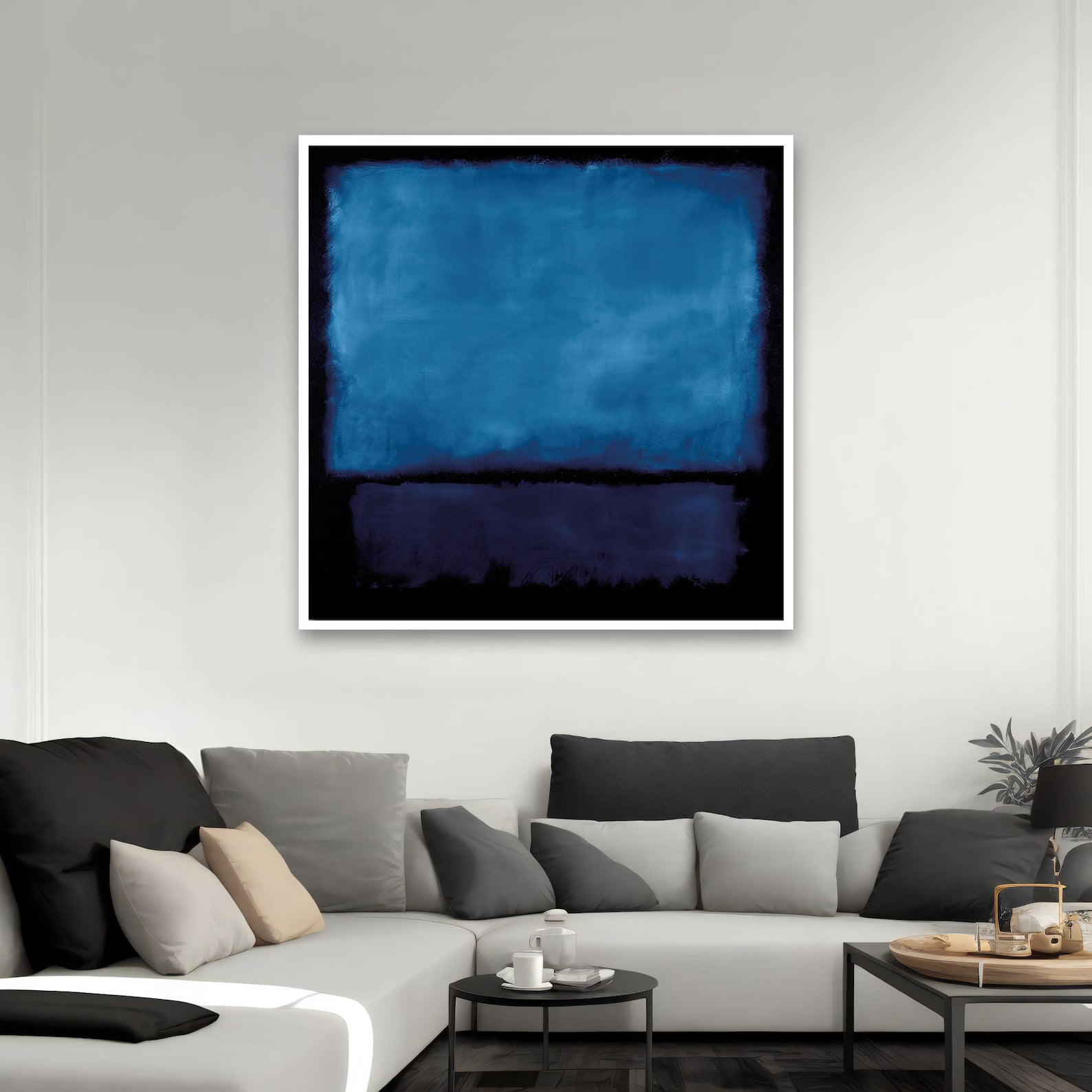 Blue Horizon – Minimalist Abstract Oil Painting#yy721136