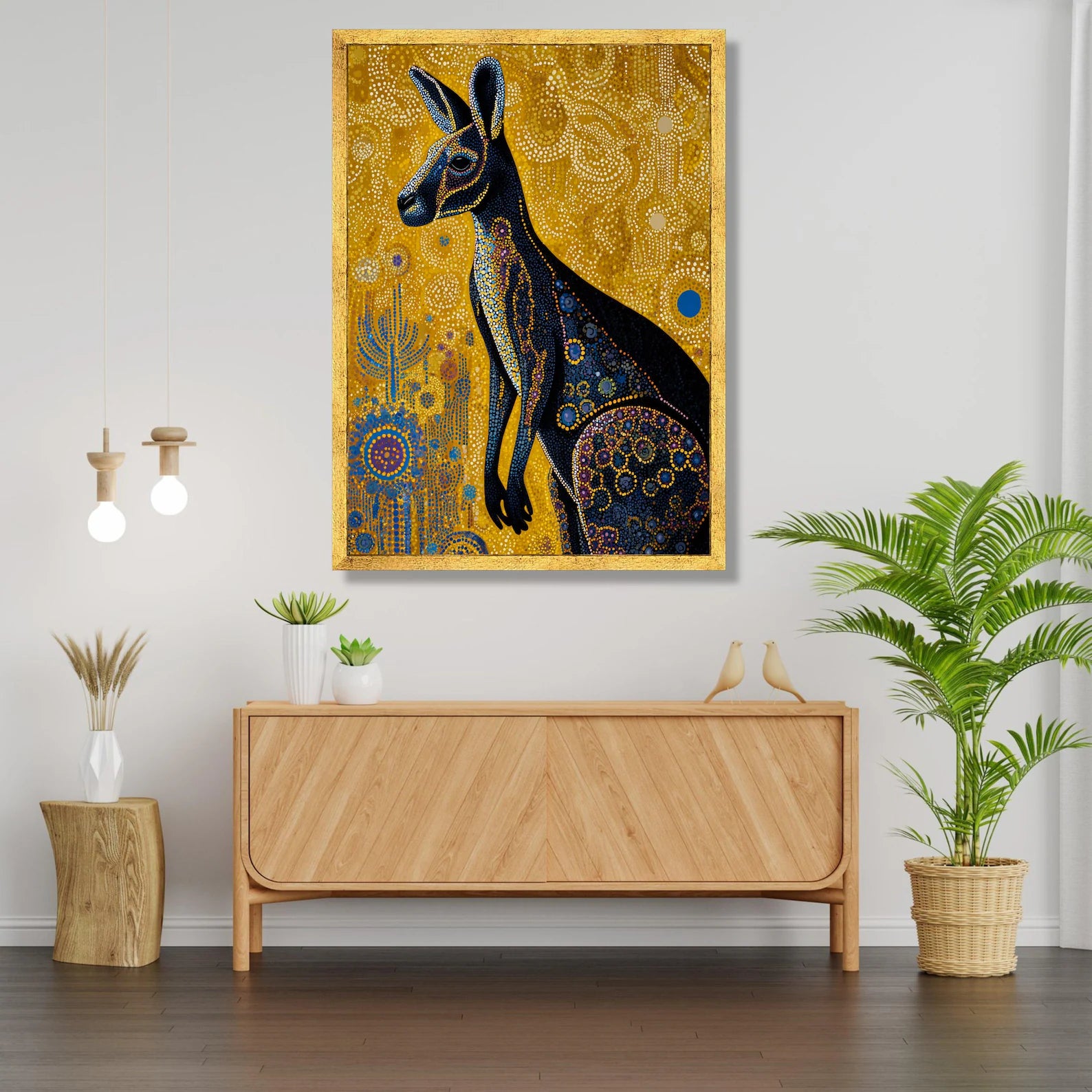 Golden Kangaroo – Australian Animal Oil Painting#yy721141