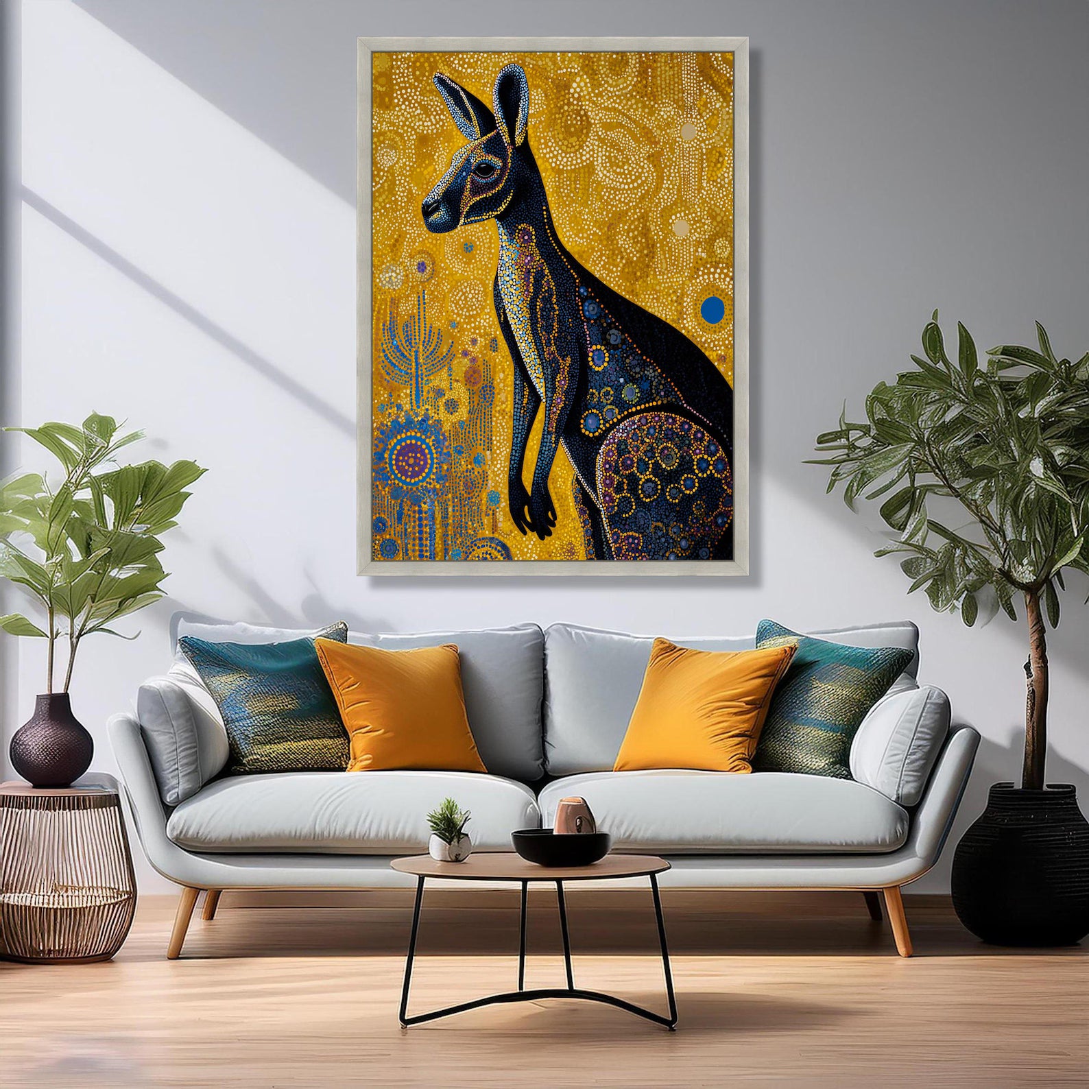 Golden Kangaroo – Australian Animal Oil Painting#yy721141
