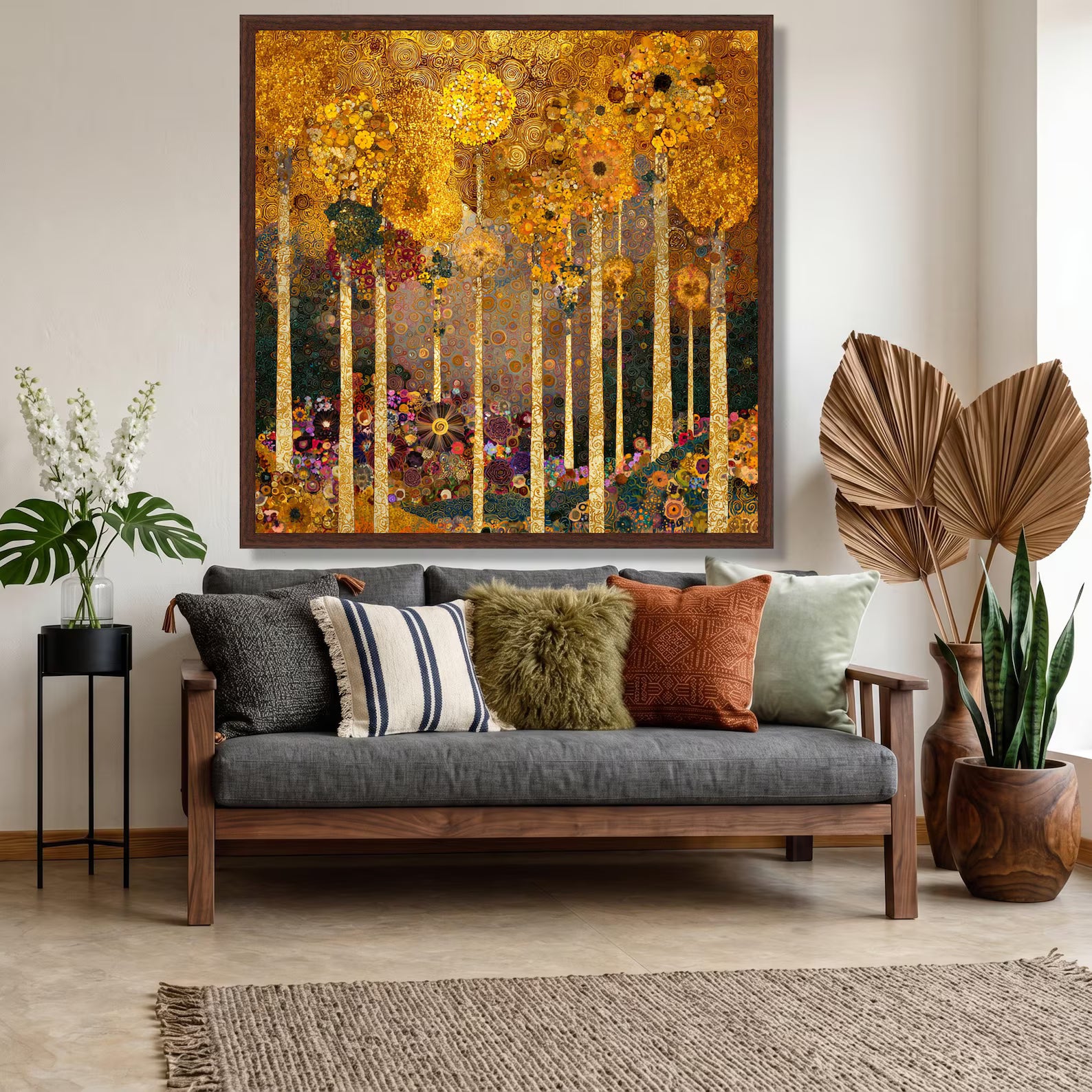 Golden Forest – Textured Landscape Oil Painting#yy721146