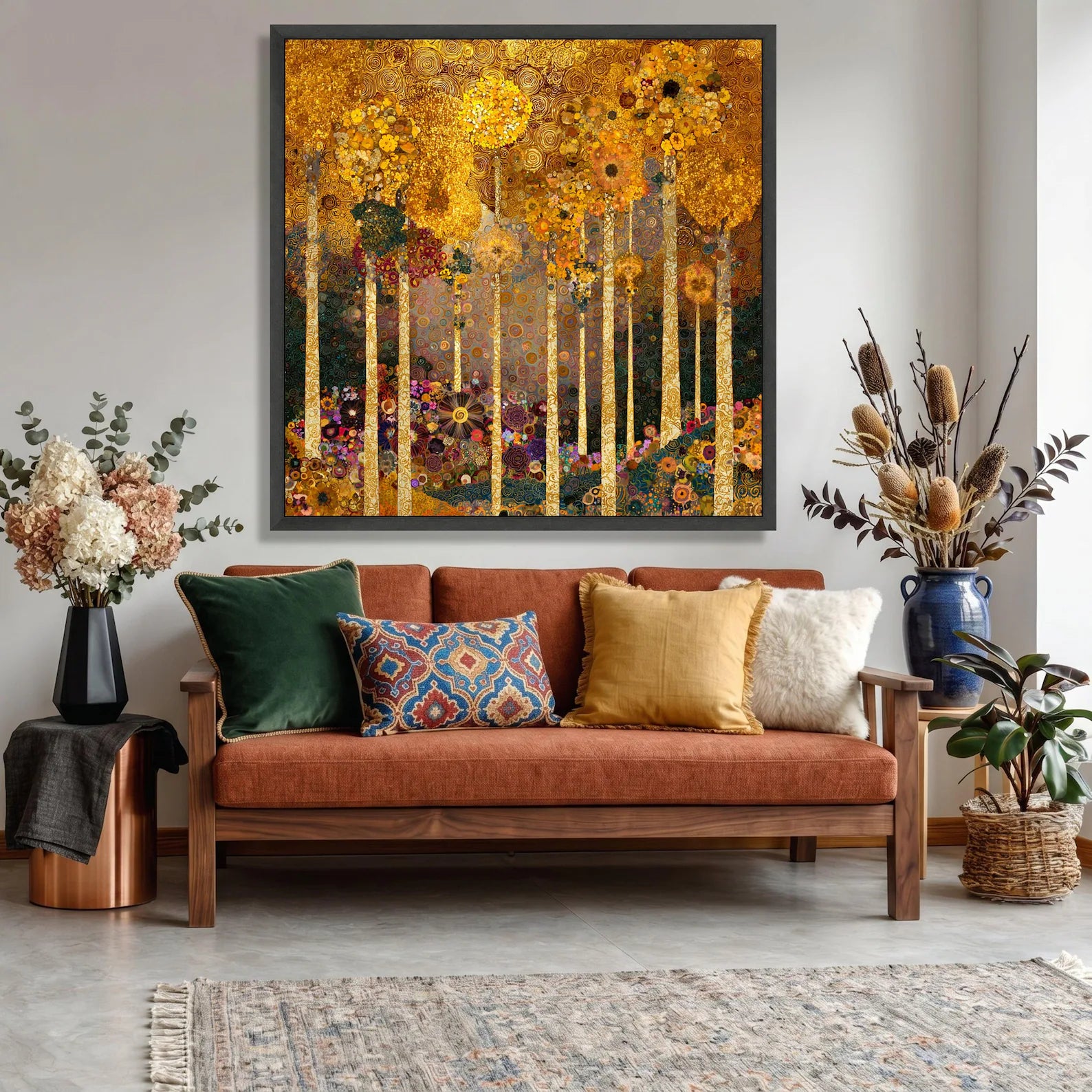 Golden Forest – Textured Landscape Oil Painting#yy721146