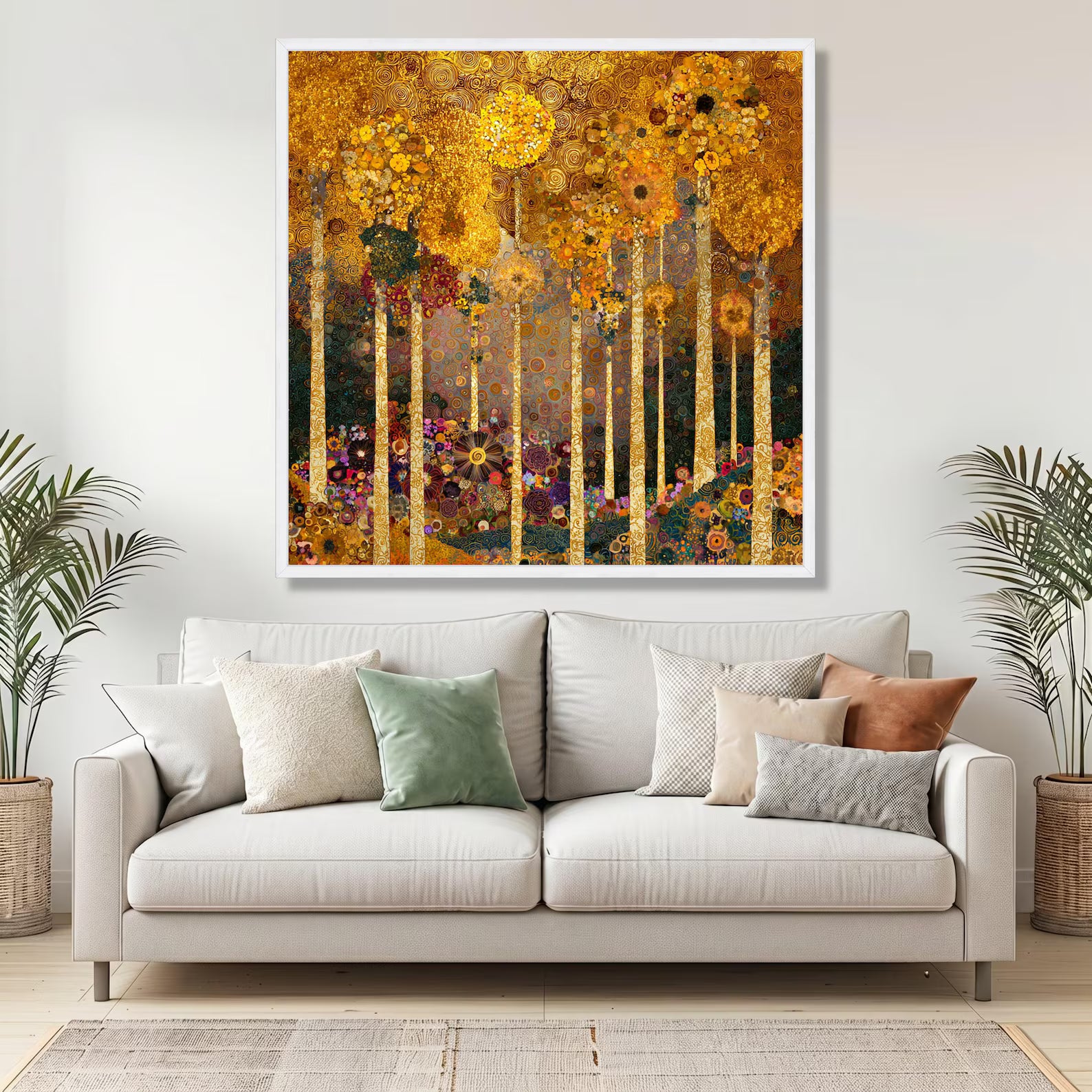 Golden Forest – Textured Landscape Oil Painting#yy721146