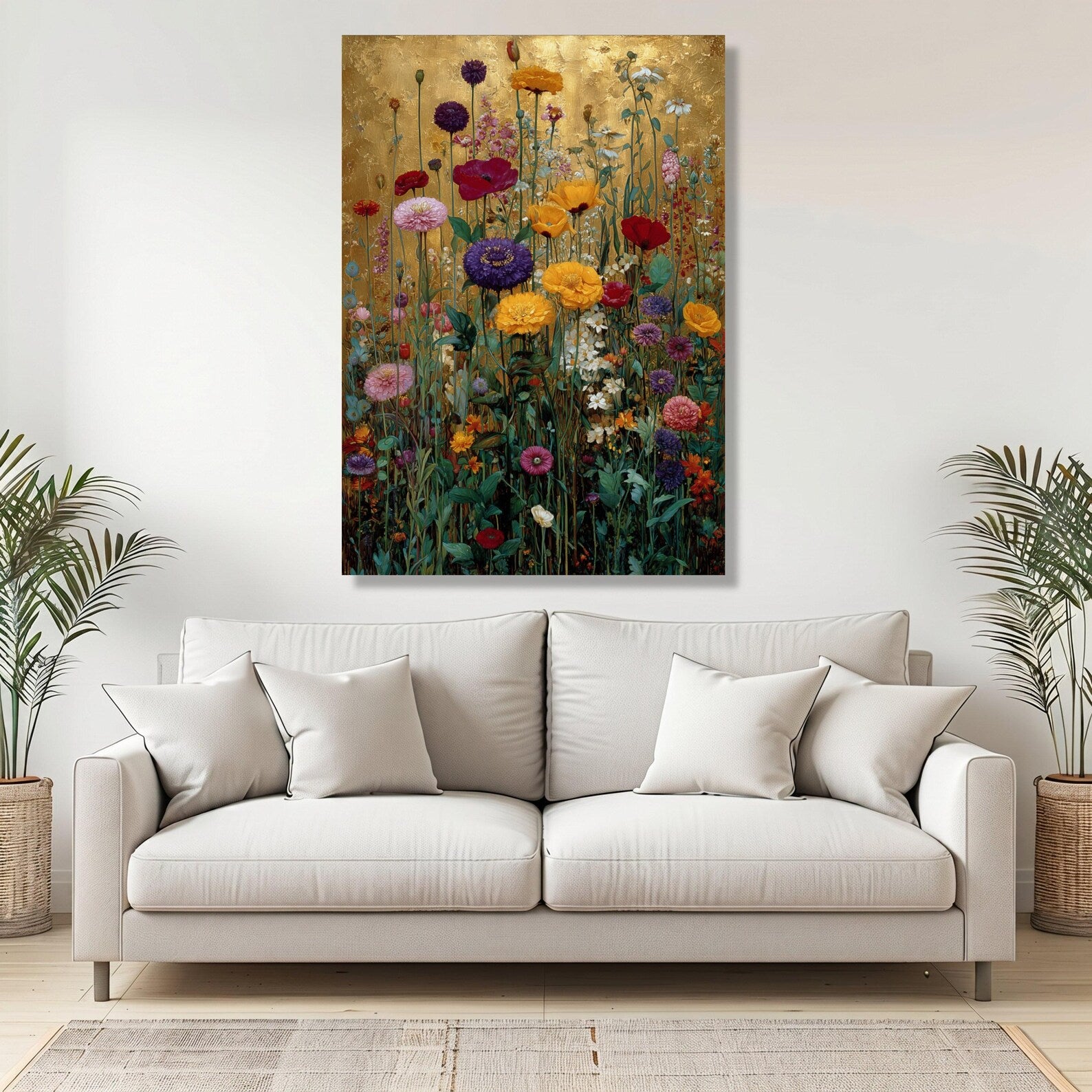 Vintage Floral Garden Wall Art – Botanical Canvas Painting#yy721147