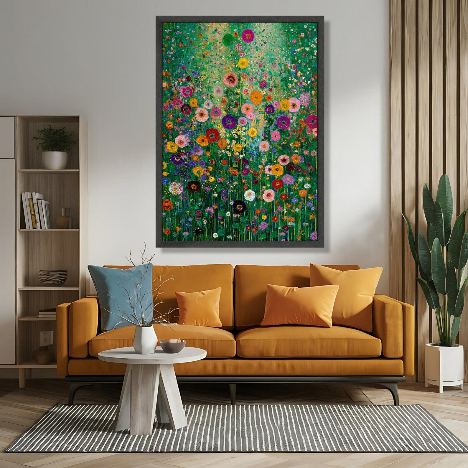 Meadow in Full Bloom – Colorful Wildflower Oil Painting#yy721148