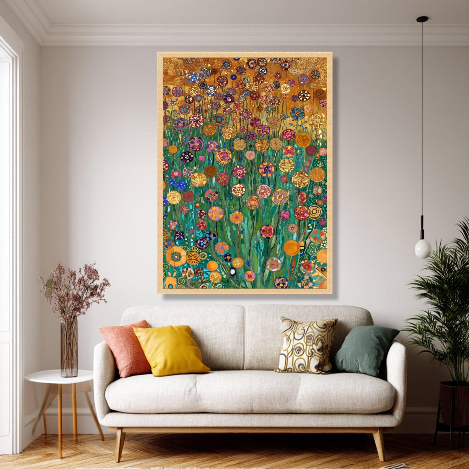 Mosaic Flower Garden – Colorful Floral Oil Painting#yy721154