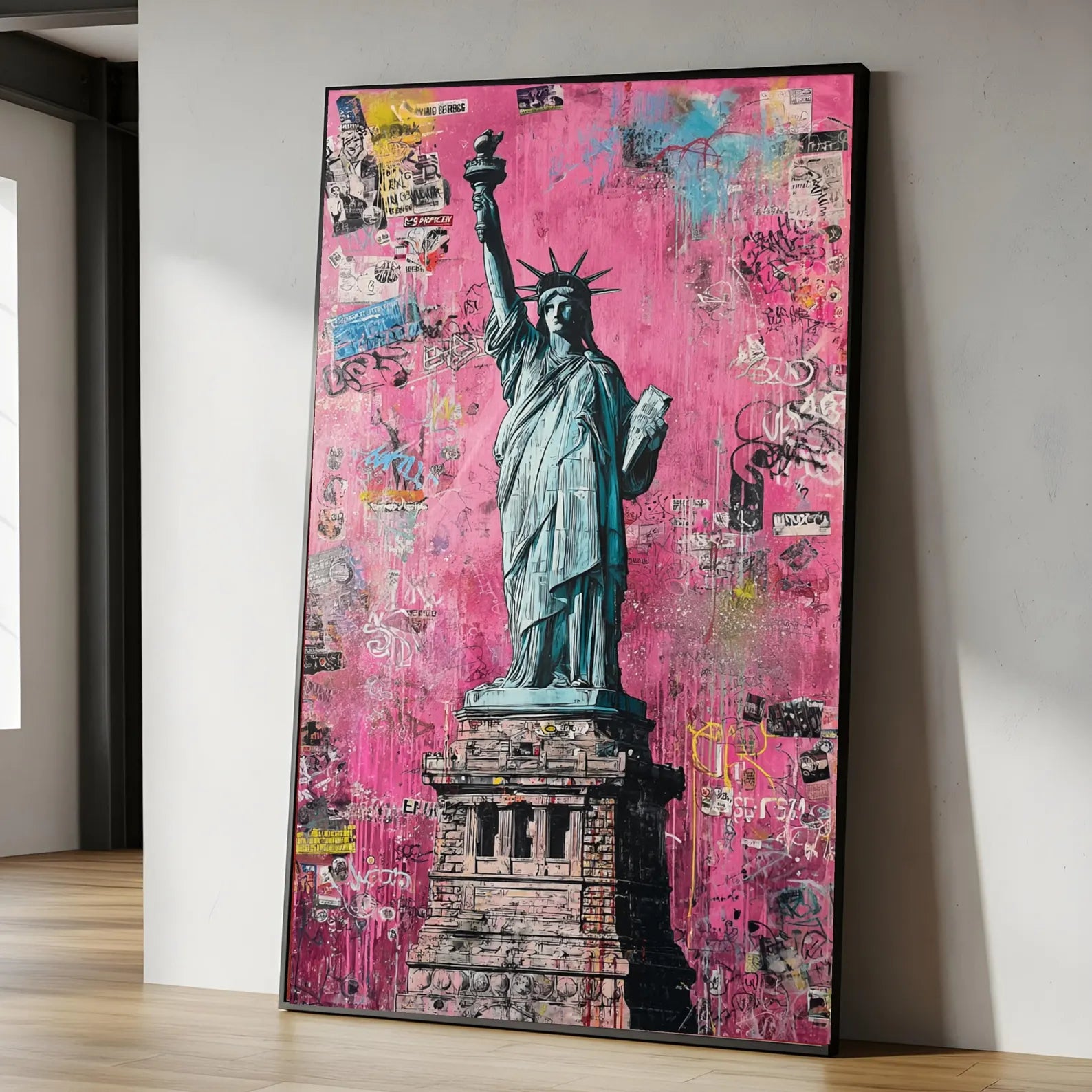 Liberty in Pink – New York Graffiti Oil Painting#yy721164