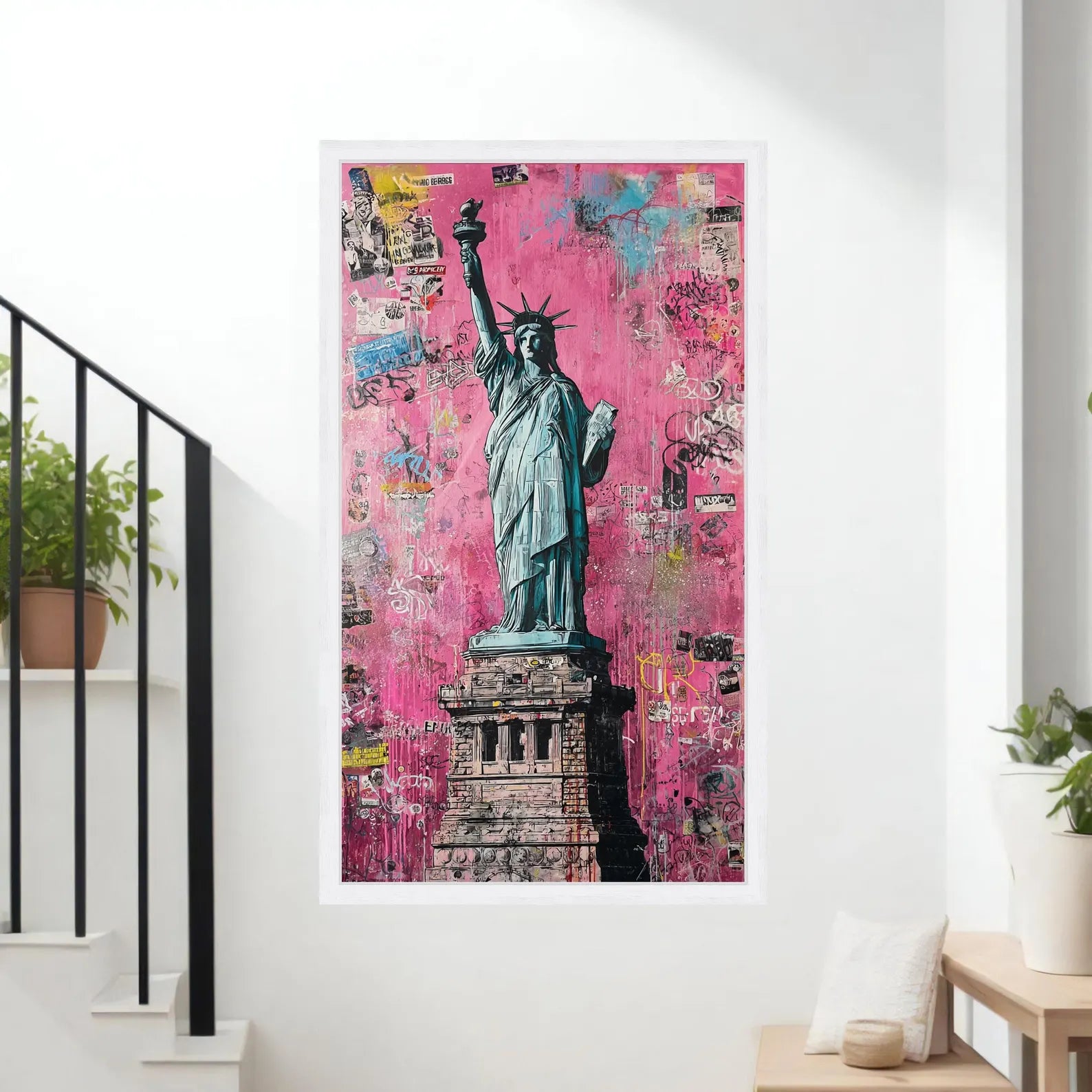 Liberty in Pink – New York Graffiti Oil Painting#yy721164