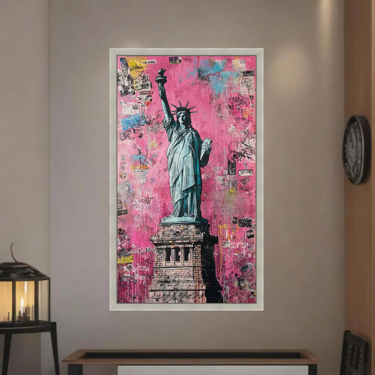 Liberty in Pink – New York Graffiti Oil Painting#yy721164