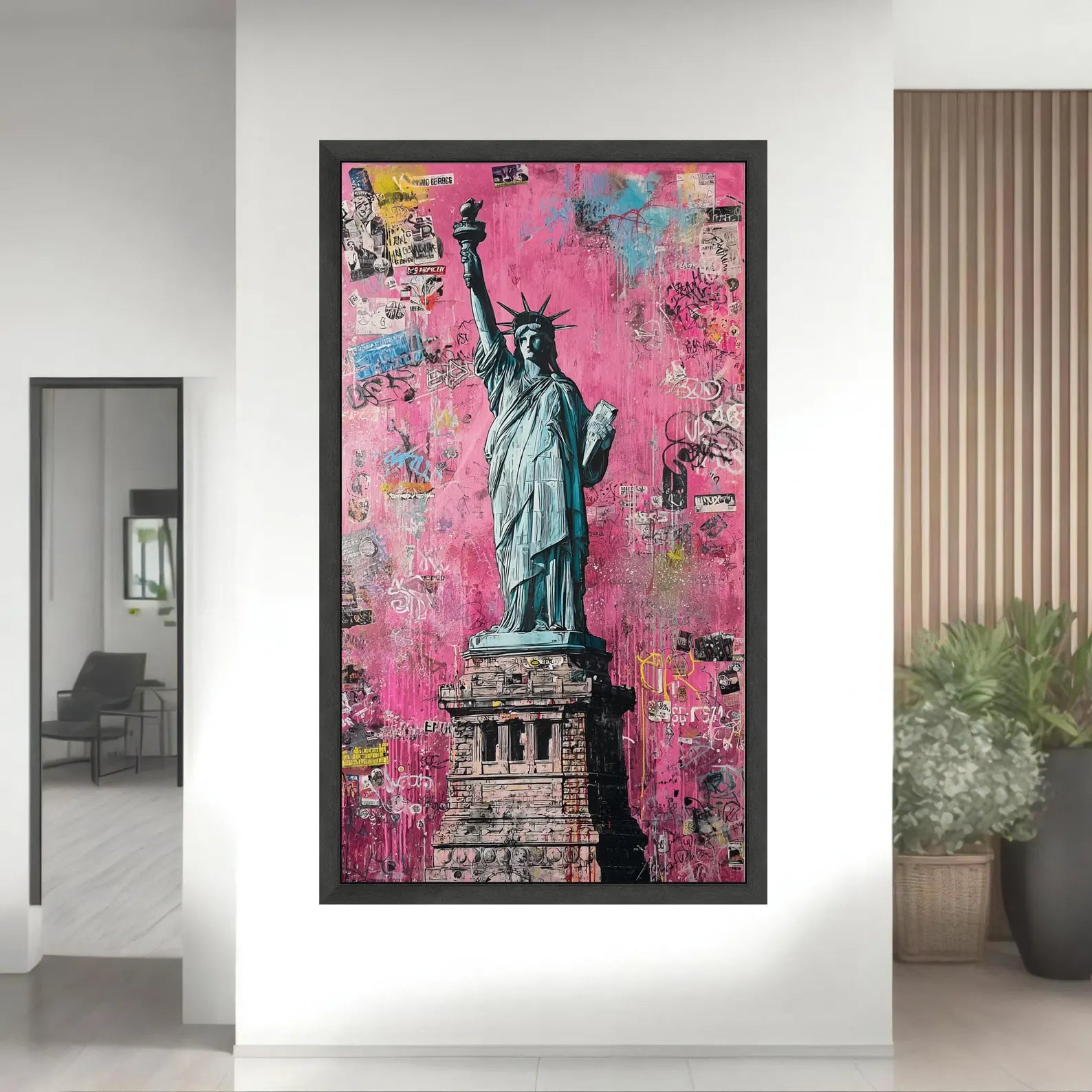 Liberty in Pink – New York Graffiti Oil Painting#yy721164