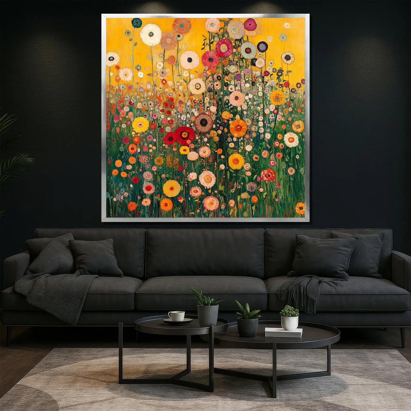 Colorful Flower Garden Wall Art – Botanical Canvas Painting#yy721166