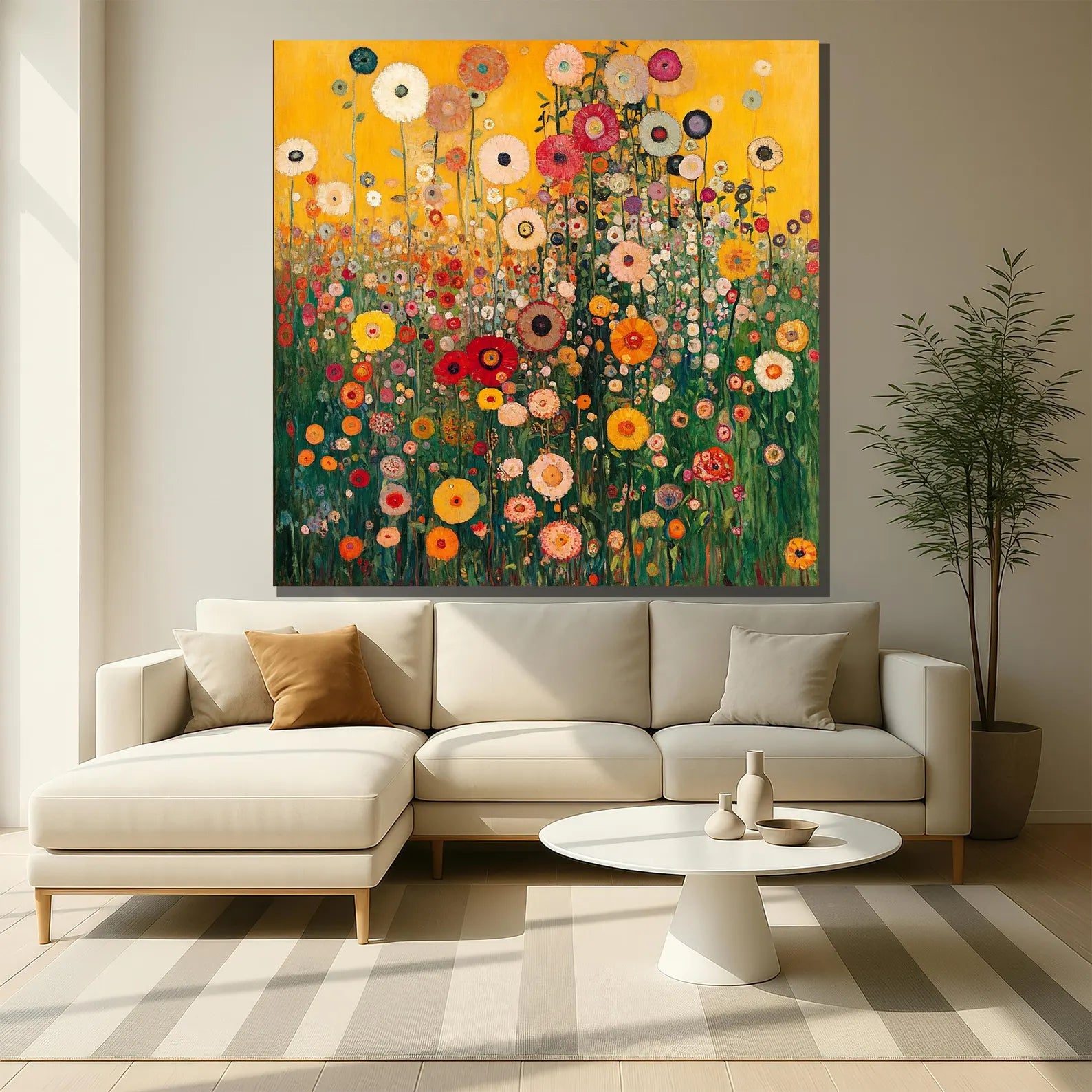 Colorful Flower Garden Wall Art – Botanical Canvas Painting#yy721166
