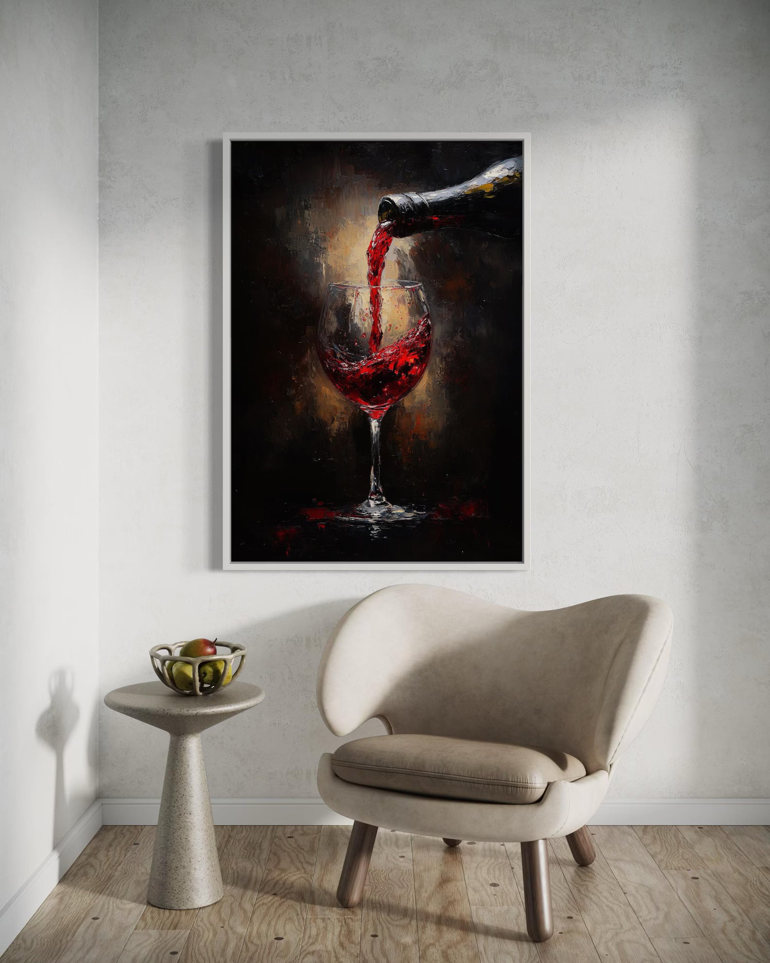 Wine Wall Art – Red Wine Glass Vintage Canvas Painting#yy7282