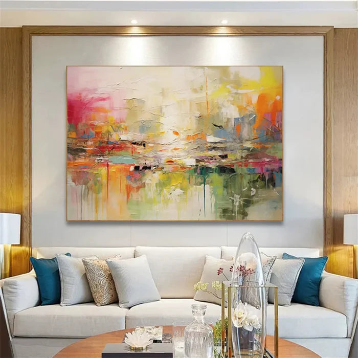 Colorful Abstract Wall Art – Modern Textured Canvas Painting#yy7287