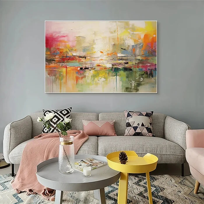 Colorful Abstract Wall Art – Modern Textured Canvas Painting#yy7287