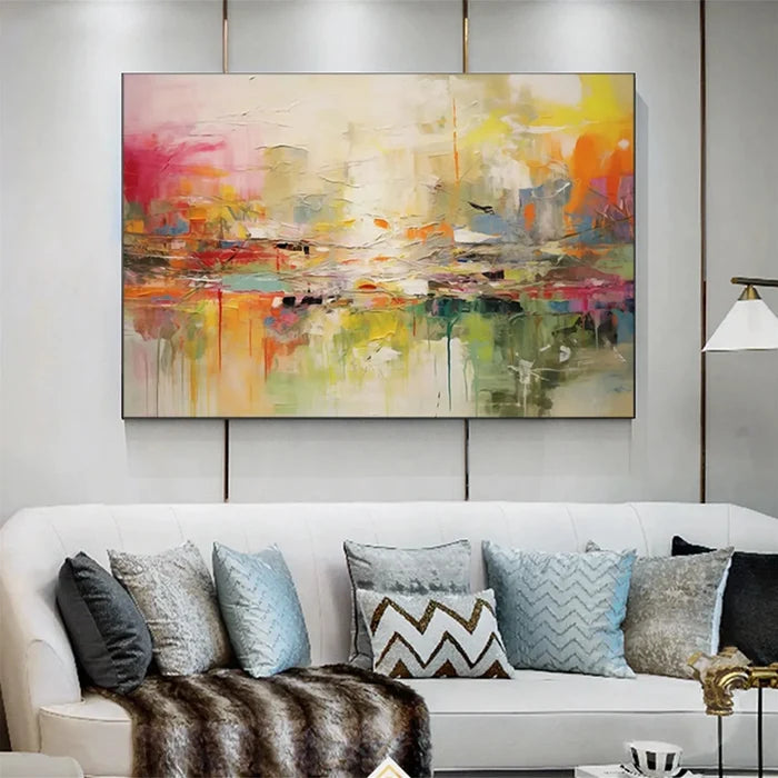 Colorful Abstract Wall Art – Modern Textured Canvas Painting#yy7287