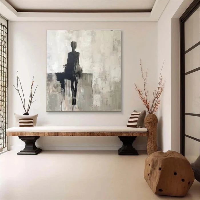 Minimalist Figure Wall Art – Modern Abstract Human Canvas Painting#yy7288