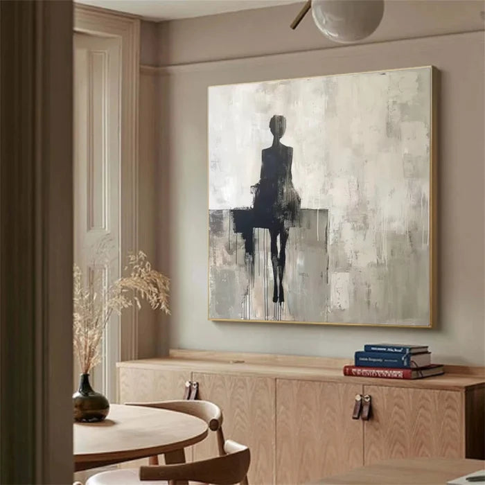 Minimalist Figure Wall Art – Modern Abstract Human Canvas Painting#yy7288