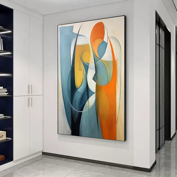 Modern Geometric Abstract Wall Art – Colorful Canvas Painting#yy7289