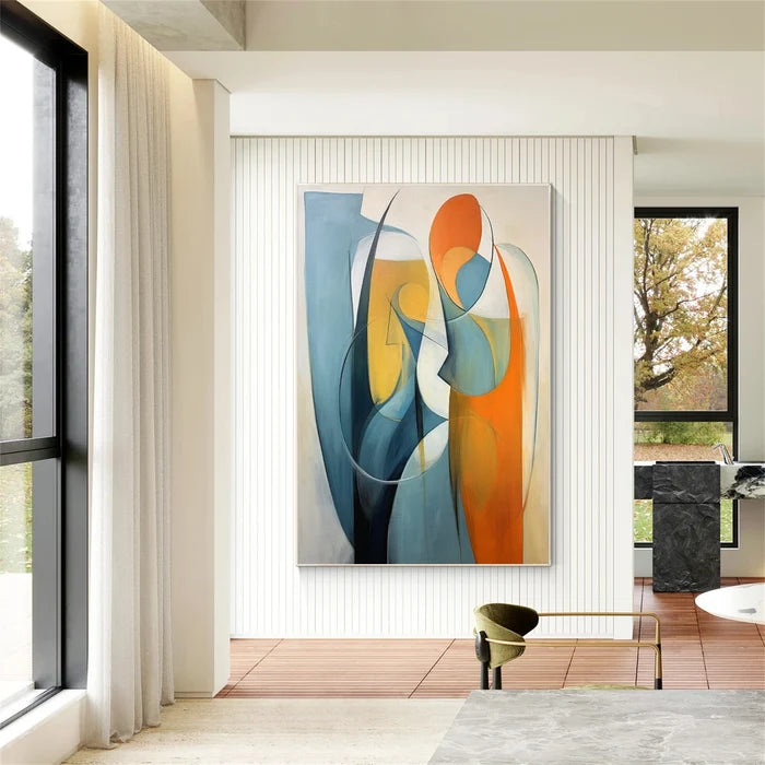 Modern Geometric Abstract Wall Art – Colorful Canvas Painting#yy7289