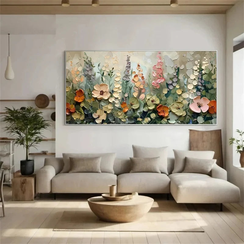 3D Floral Wall Art – Textured Flower Canvas Painting#yy7291
