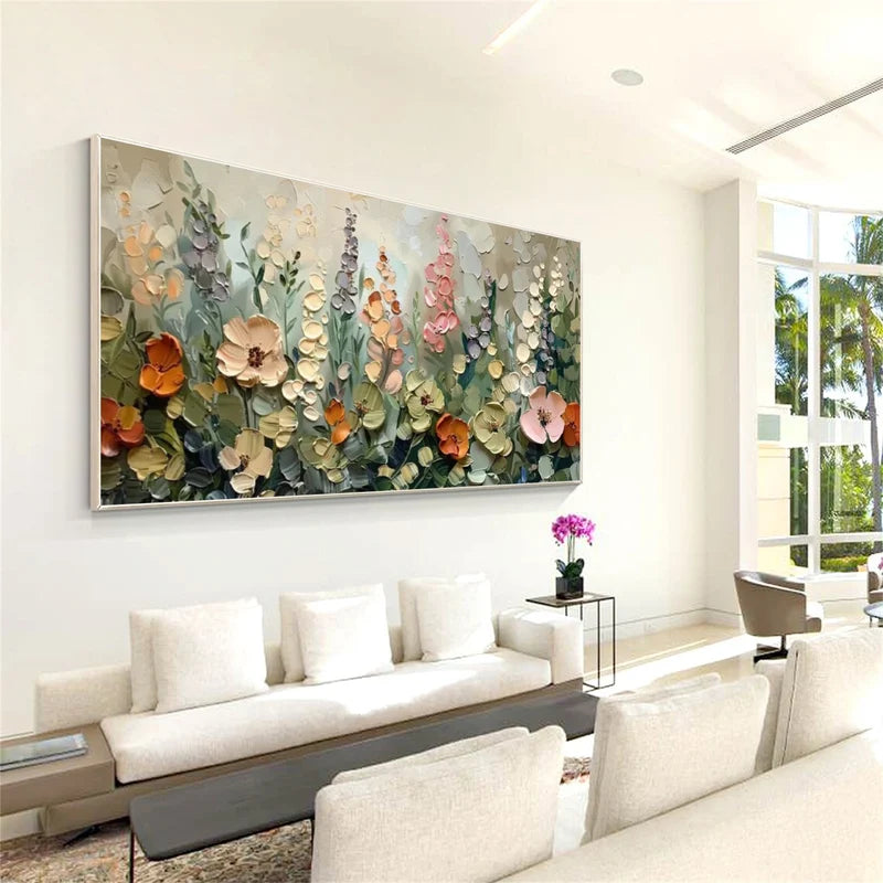 3D Floral Wall Art – Textured Flower Canvas Painting#yy7291