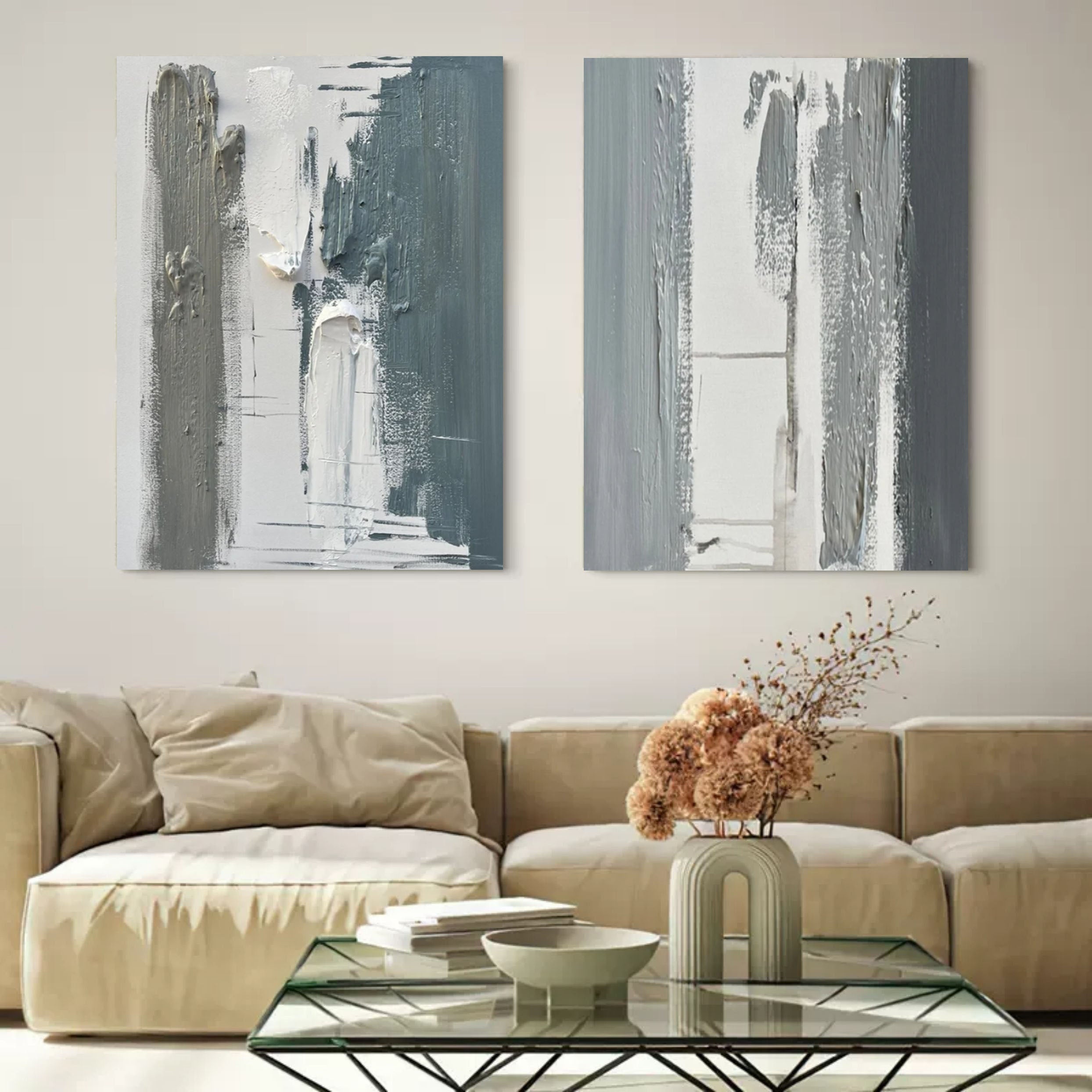 Abstract Painting Set Of 2 #SP080
